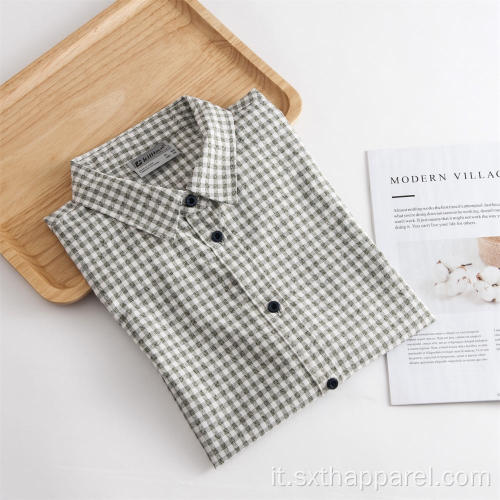 Camicia da uomo resistente ai raggi UV a quadri con maniche a 3/4